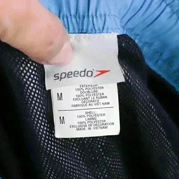 Speedo Swim Trunks Board Shorts M Liner 2 Pockets Blue & Teal Excellent Shape - Picture 10 of 14